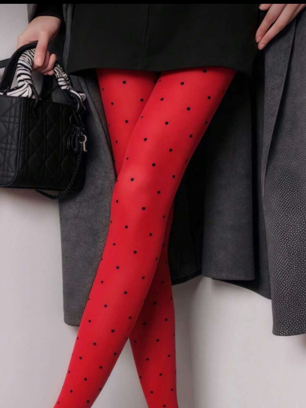 Red Polka Dot Sheer Tights - Women's Fashion Hosiery